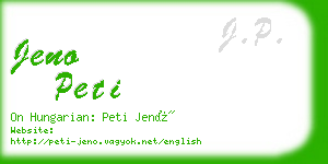 jeno peti business card